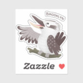 Sticker Caricature de kookaburra drôle et drôle (Feuille)