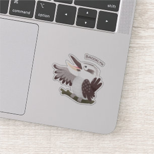 Sticker Caricature de kookaburra drôle et drôle