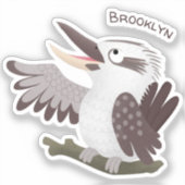 Sticker Caricature de kookaburra drôle et drôle (Recto)