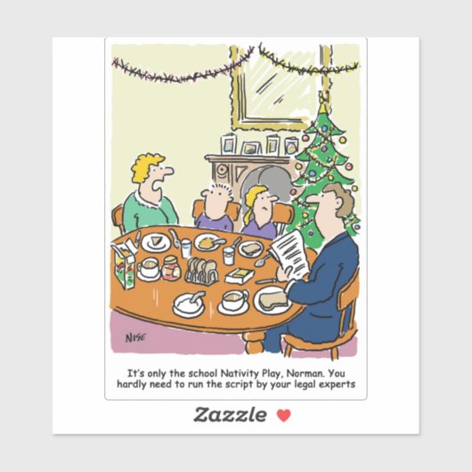 Sticker Caricature de la crèche de l'école Jouer au script (Feuille)