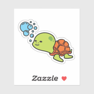 Sticker Caricature de la tortue de mer auto-collant de cou