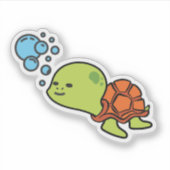 Sticker Caricature de la tortue de mer auto-collant de cou (Devant)