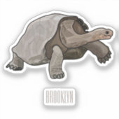 Sticker Caricature de la tortue des Galapagos (Recto)