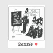 Sticker Caricature de l'école de police. (Feuille)
