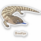 Sticker Caricature de lézard rouge (Recto)