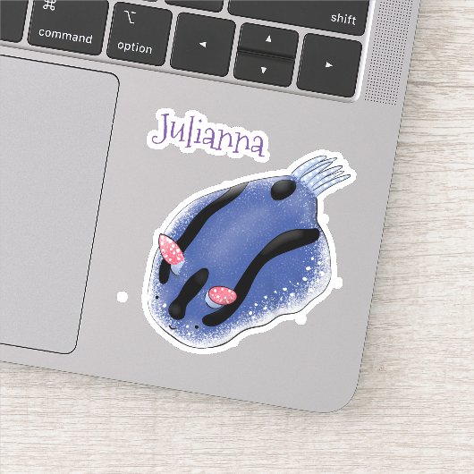 Sticker Caricature de limon bleu nudibranche (Détail)