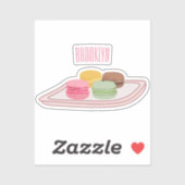 Sticker Caricature de Macaron (Feuille)