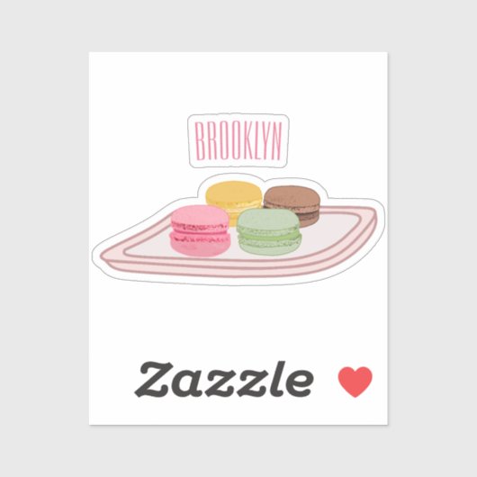 Sticker Caricature de Macaron (Feuille)