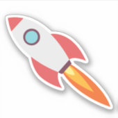 Sticker Caricature de navire à fusée spatiale (Devant)