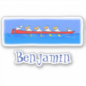 Sticker Caricature de pélicans de l'équipage (Devant)