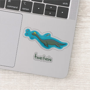 Sticker Caricature de plesiosaure, monstre marin mignon et