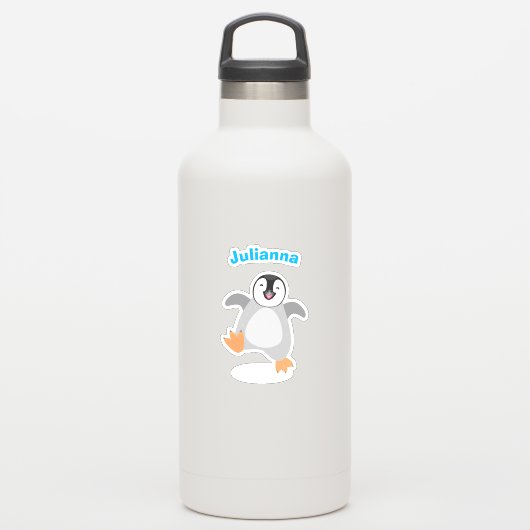 Sticker Caricature de poussin de pingouin mignon et joyeus (Gourde)