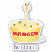 Sticker Caricature de serpent aux nouilles mignonnes illus (Devant)