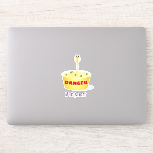 Sticker Caricature de serpent aux nouilles mignonnes illus (Ordinateur)