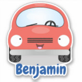 Sticker Caricature de voiture rouge Cute kawaii (Devant)