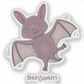 Sticker Caricature de vol de chauve-souris (Devant)