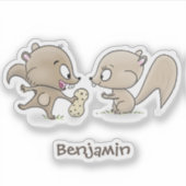 Sticker Caricature d'écureuils marrants (Devant)