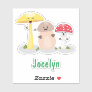 Sticker Caricature des champignons de champignons de cave