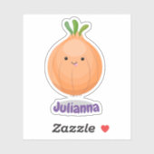 Sticker Caricature d'oignon marron mignon (Feuille)