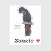 Sticker Caricature d'oiseau à queue rouge (Feuille)