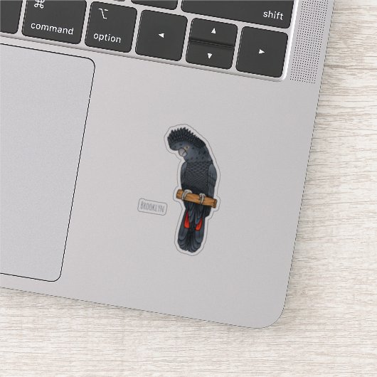Sticker Caricature d'oiseau à queue rouge (Détail)