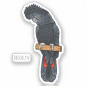 Sticker Caricature d'oiseau à queue rouge (Recto)