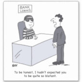 Sticker Caricature du bureau du directeur de banque (Devant)