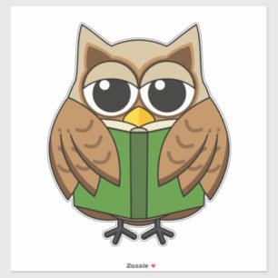Sticker Caricature du livre de lecture de la Chouette