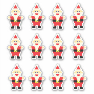 Sticker Caricature du Père Noël mignon Fun Noël