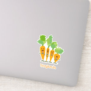 Sticker Caricature du quatuor à carottes joyeux