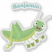 Sticker Caricature d'une pâtisserie joyeux verte (Devant)