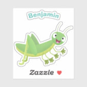 Sticker Caricature d'une pâtisserie joyeux verte (Feuille)