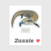 Sticker Caricature en bleu (Feuille)