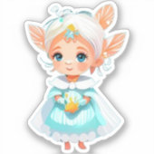 Sticker Caricature en Imaginaire Fée mignonne Whimsical Gi (Recto)