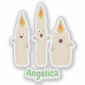 Sticker Caricature en trois chandelles mignonnes (Devant)