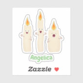 Sticker Caricature en trois chandelles mignonnes (Feuille)