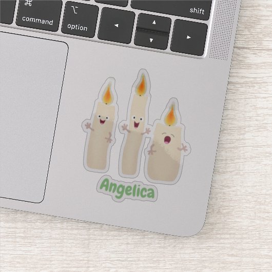 Sticker Caricature en trois chandelles mignonnes (Détail)