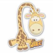 Sticker Caricature Giraffe Cute Kawaii (Devant)