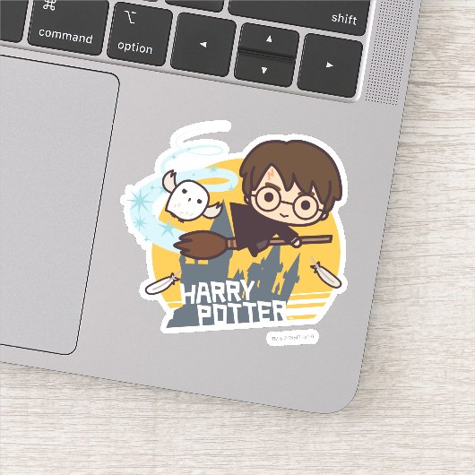 Sticker Caricature Harry et Hedwig Flying Passé Hogwares (Détail)