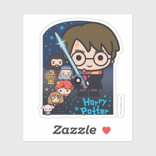 Sticker Caricature Harry Potter Chambre des secrets Graphi (Feuille)