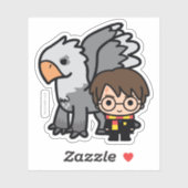 Sticker Caricature Harry Potter et Buckbeak (Feuille)