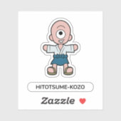 Sticker Caricature japonaise Yokai Hitotsume-kozo à un oei (Feuille)
