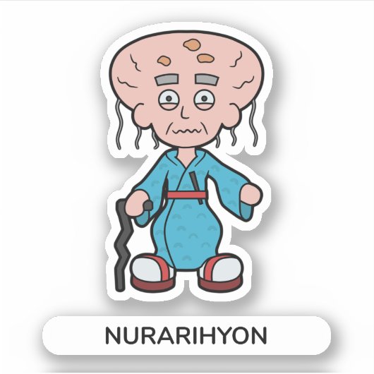 Sticker Caricature japonaise Yokai Monster Nurarihyon (Devant)