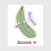 Sticker Caricature joyeux de courgettes mignonnes (Feuille)