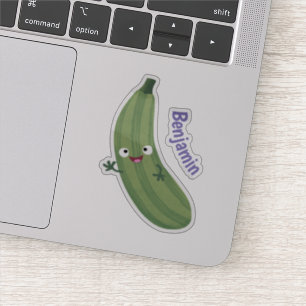 Sticker Caricature joyeux de courgettes mignonnes