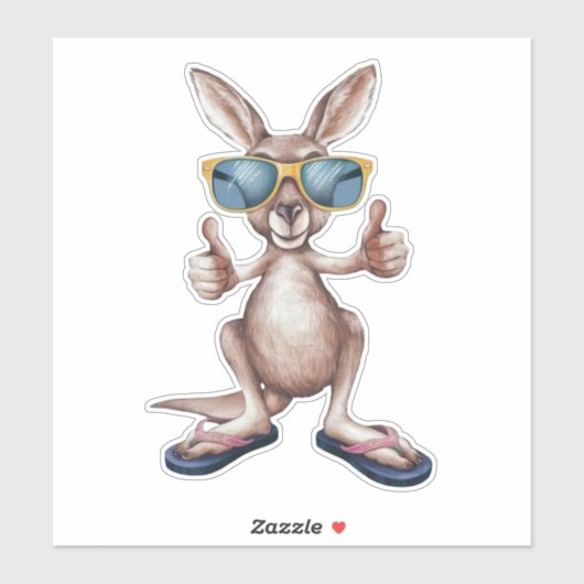 Sticker Caricature Kangaroo (Feuille)