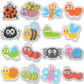 Sticker Caricature mignonne Crawlies Déplaisantes (Devant)