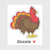 Sticker Caricature mignonne Turquie (Feuille)