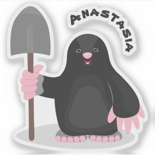 Sticker Caricature mole joyeux (Devant)