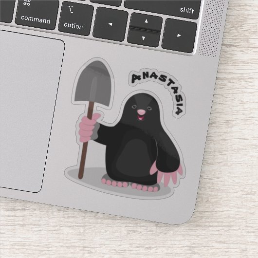 Sticker Caricature mole joyeux (Détail)